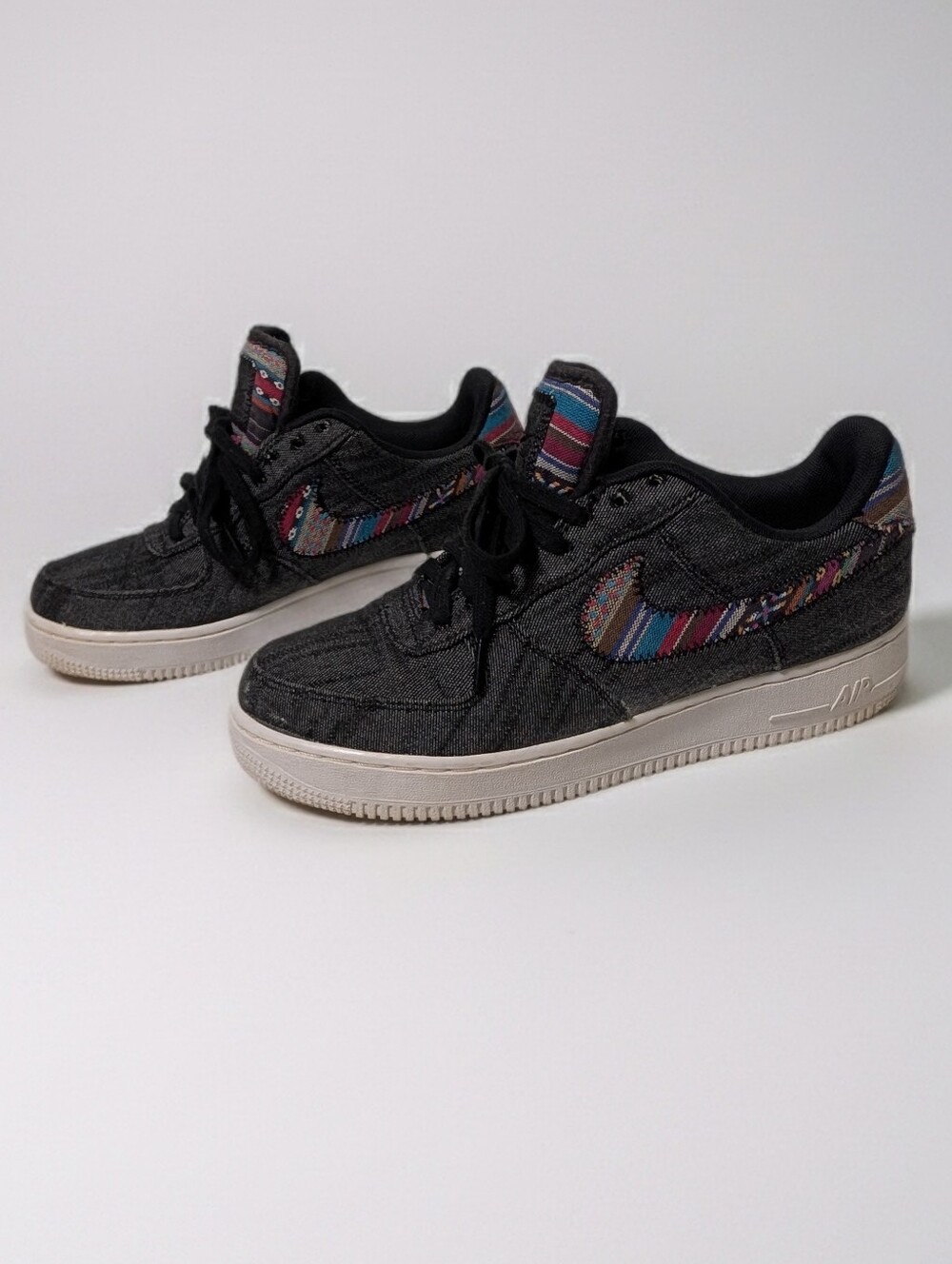 Nike Air Force 1 Low Denim Tribal Print Sneakers Men’s 8 Women’s 9.5 - Picture 6 of 10